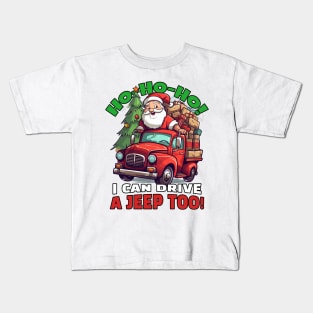 Even Santa drives a jeep! Kids T-Shirt